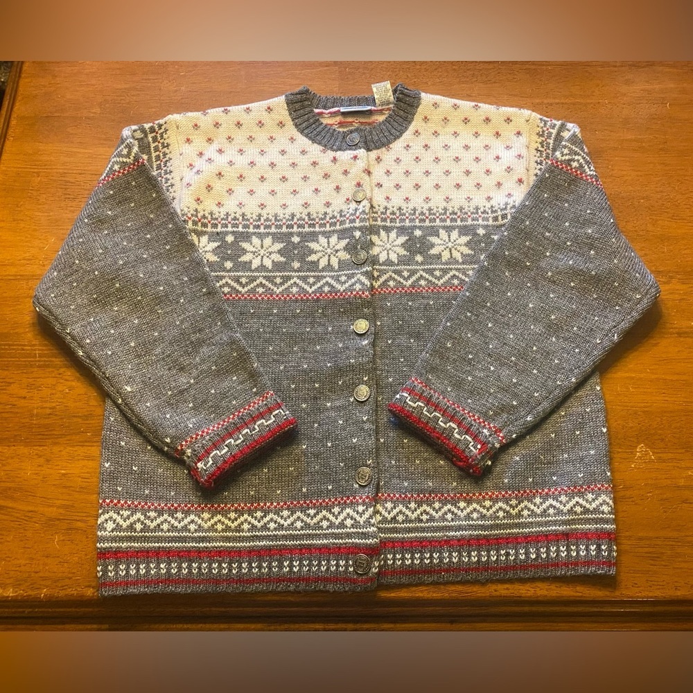Vintage Wool Nordic Snowflake Sweater